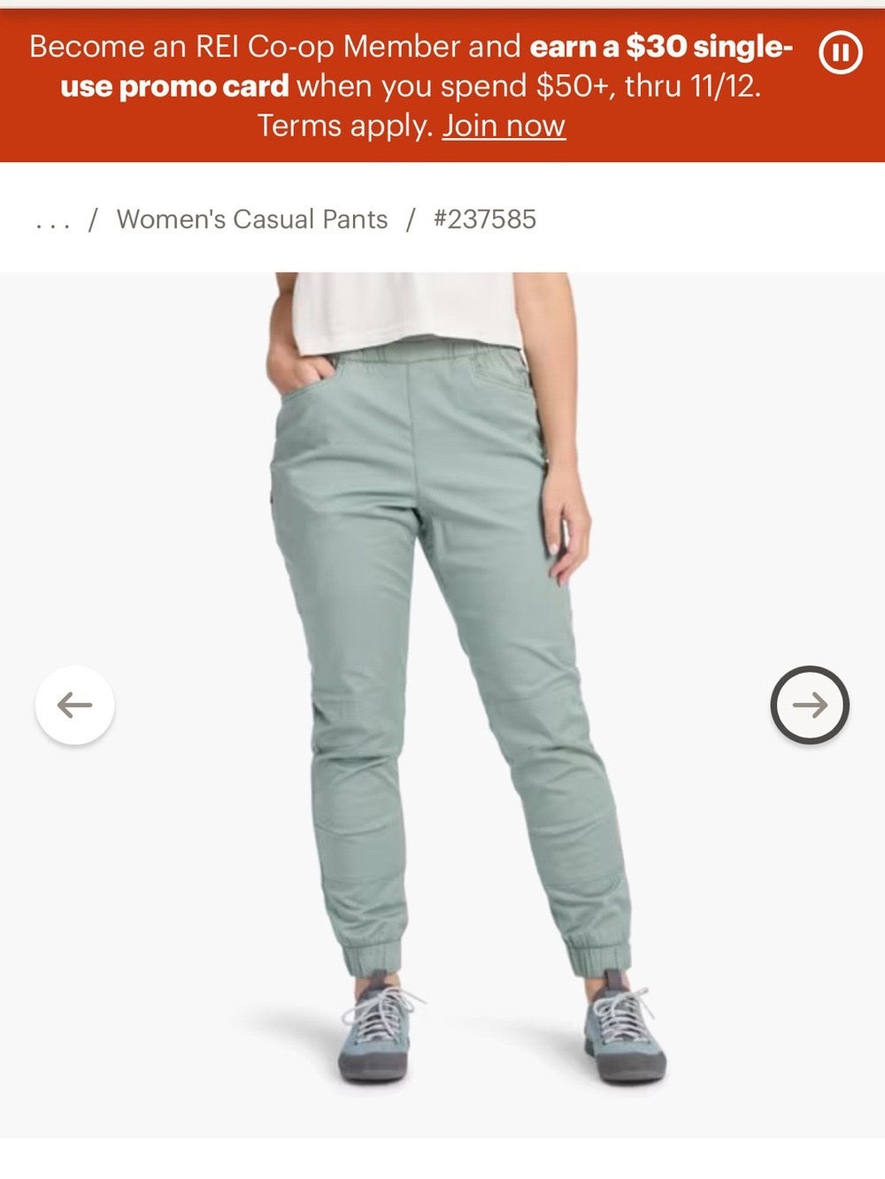 Black Diamond Notion Pants - Women's Jogger Pants in color “Agave” Size Large